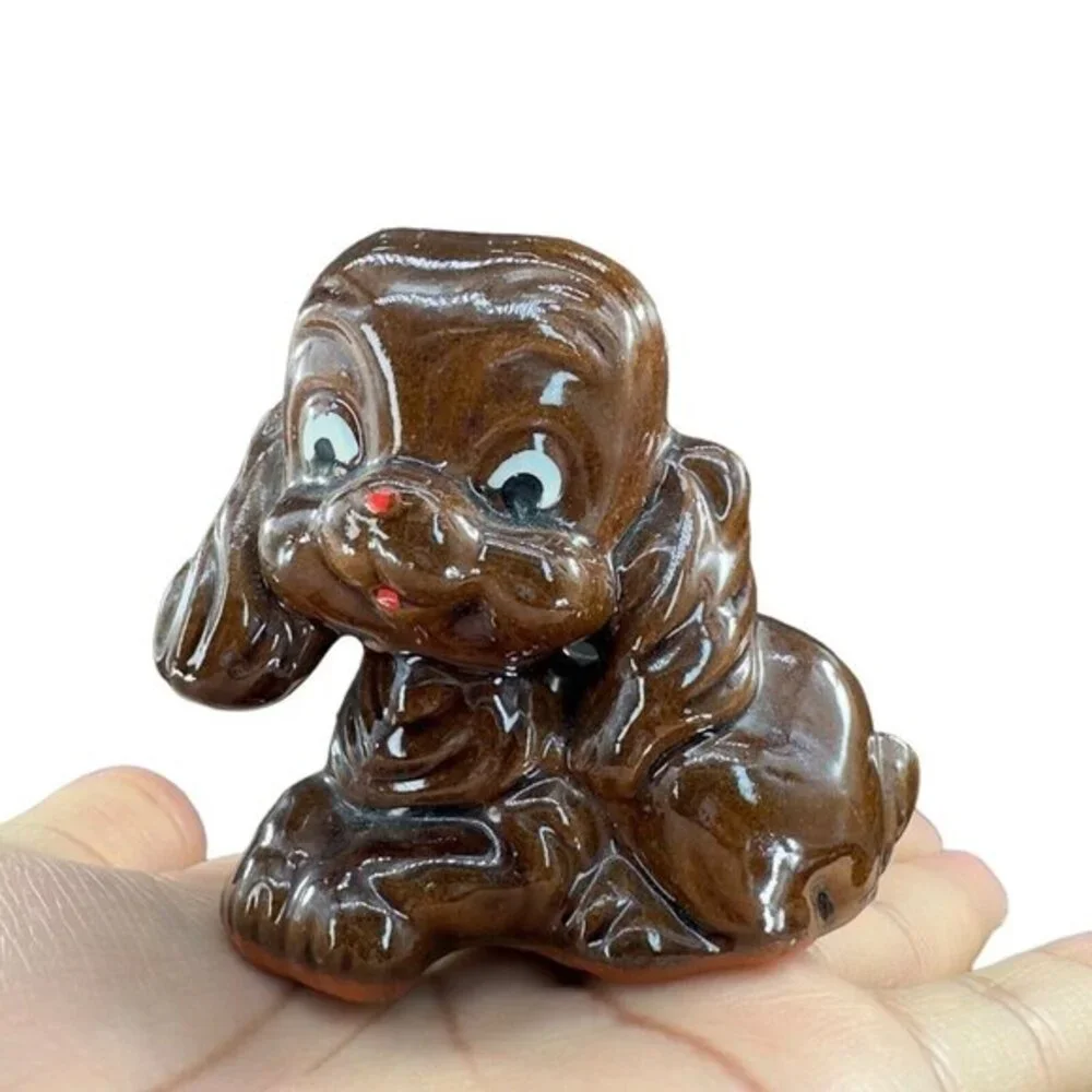 Vintage 1960s RedWare Pottery‎ Ceramic Japan Dog Puppy Figurine Poodle Spaniel 2